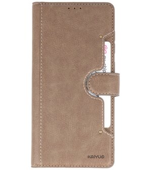 Kaarthouder Portemonnee Book Case Hoesje iPhone 12 mini - Grijs