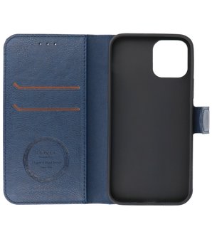 Kaarthouder Portemonnee Book Case Hoesje iPhone 12 - 12 Pro - Navy