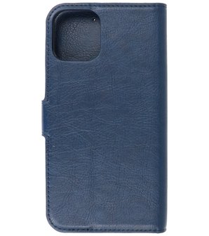 Kaarthouder Portemonnee Book Case Hoesje iPhone 12 - 12 Pro - Navy