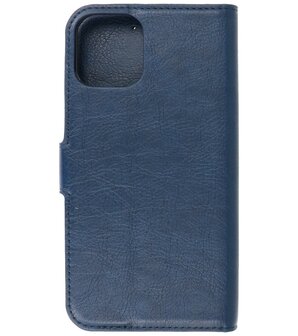 Kaarthouder Portemonnee Book Case Hoesje iPhone 12 Pro Max - Navy