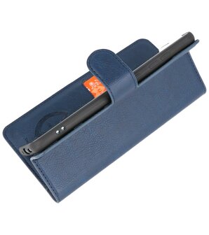 Kaarthouder Portemonnee Book Case Hoesje iPhone 12 Pro Max - Navy