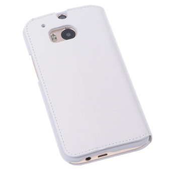 Bestcases Wit Map Case Book Cover Hoesje voor HTC One M8