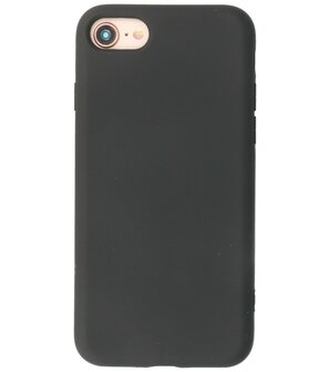 2.0mm Dikke Fashion Telefoonhoesje Backcover - Siliconen Hoesje - iPhone SE (2020) / SE (2022) - iPhone 8 - iPhone 7 - Zwart