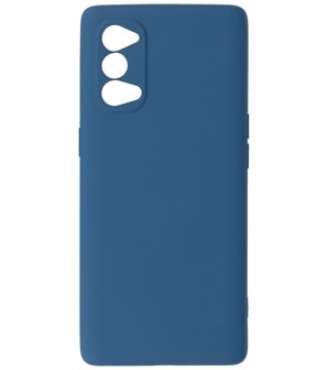 2.0mm Dikke Fashion Telefoonhoesje Backcover - Siliconen Hoesje - Oppo Reno 4 Pro 5G - Navy