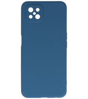 2.0mm Dikke Fashion Telefoonhoesje Backcover - Siliconen Hoesje - Oppo Reno 4 Z - Oppo A92s - Navy