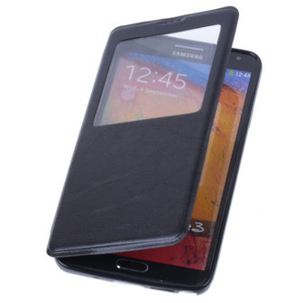 View Case Zwart Hoesje voor Samsung Galaxy S4 i9500 TPU Bookcover