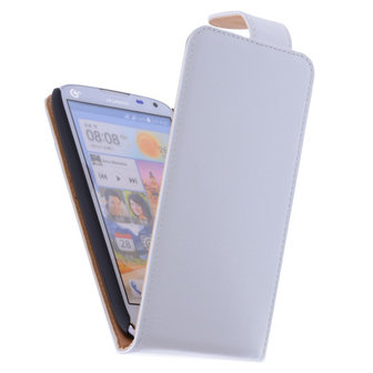 Classic Wit Hoesje voor Nokia Lumia 930 PU Leder Flip Case