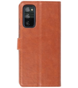Book Case Telefoonhoesje - Kaarthouder Portemonnee Hoesje - Wallet Cases - Samsung Galaxy S20FE - Bruin