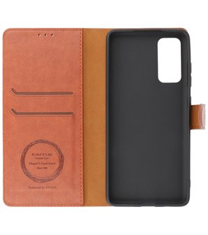 Book Case Telefoonhoesje - Kaarthouder Portemonnee Hoesje - Wallet Cases - Samsung Galaxy S20FE - Bruin