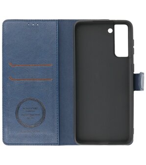 Book Case Pasjeshouder Telefoonhoesje voor Samsung Galaxy S21 Navy