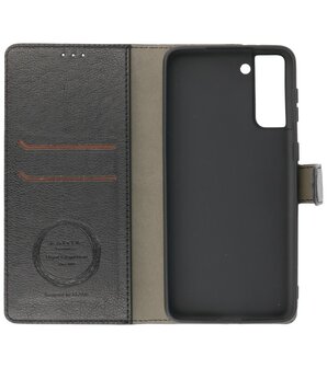 Book Case Pasjeshouder Telefoonhoesje voor Samsung Galaxy S21 Plus Zwart