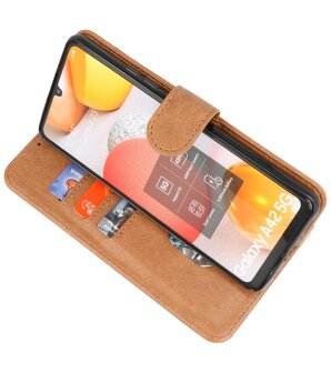 Booktype Wallet Case Telefoonhoesje voor Samsung Galaxy A42 5G - Bruin