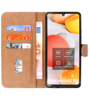 Booktype Wallet Case Telefoonhoesje voor Samsung Galaxy A42 5G - Bruin