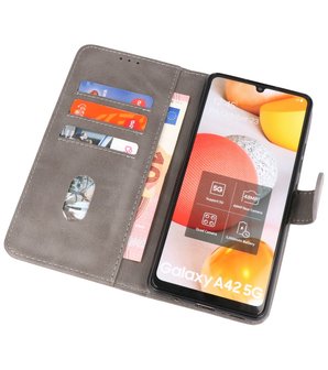 Booktype Wallet Case Telefoonhoesje voor Samsung Galaxy A42 5G - Grijs