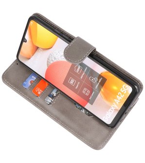 Booktype Wallet Case Telefoonhoesje voor Samsung Galaxy A42 5G - Grijs