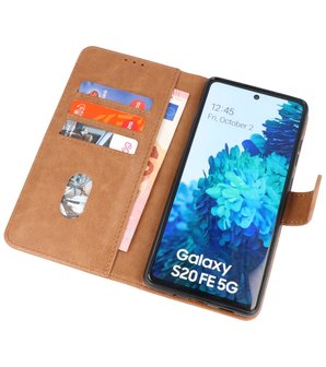 Booktype Wallet Case Telefoonhoesje voor Samsung Galaxy S20 FE - Bruin