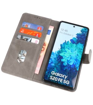 Booktype Wallet Case Telefoonhoesje voor Samsung Galaxy S20 FE - Grijs