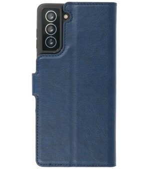 Book Case Pasjeshouder Telefoonhoesje voor Samsung Galaxy S21 Navy