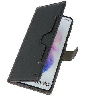 Book Case Pasjeshouder Telefoonhoesje voor Samsung Galaxy S21 Plus Zwart
