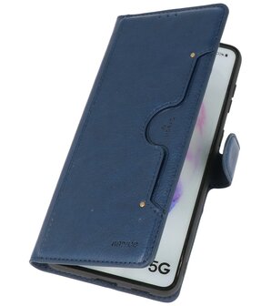 Book Case Pasjeshouder Telefoonhoesje voor Samsung Galaxy S21 Plus Navy