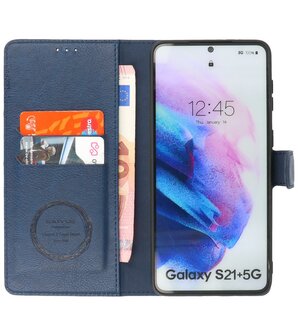 Book Case Pasjeshouder Telefoonhoesje voor Samsung Galaxy S21 Plus Navy