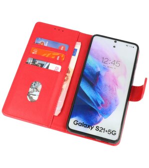 Booktype Wallet Case Telefoonhoesje voor Samsung Galaxy S21 Plus - Rood