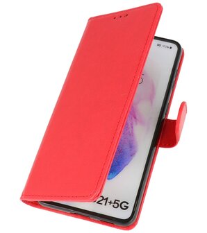 Booktype Wallet Case Telefoonhoesje voor Samsung Galaxy S21 Plus - Rood