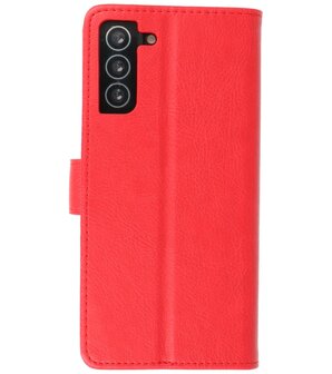 Booktype Wallet Case Telefoonhoesje voor Samsung Galaxy S21 Plus - Rood