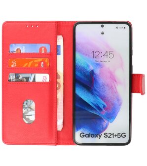 Booktype Wallet Case Telefoonhoesje voor Samsung Galaxy S21 Plus - Rood