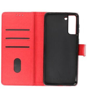 Booktype Wallet Case Telefoonhoesje voor Samsung Galaxy S21 Plus - Rood