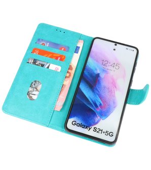 Booktype Wallet Case Telefoonhoesje voor Samsung Galaxy S21 Plus - Groen