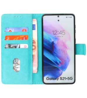 Booktype Wallet Case Telefoonhoesje voor Samsung Galaxy S21 Plus - Groen