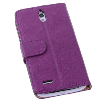 BestCases Lila Huawei Ascend G610 Luxe Echt Lederen Booktype Hoesje 
