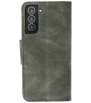 Portemonnee Wallet Case Hoesje voor Samsung Galaxy S21 - Donker Groen