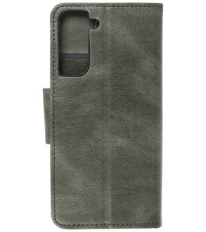 Portemonnee Wallet Case Hoesje voor Samsung Galaxy S21 - Donker Groen