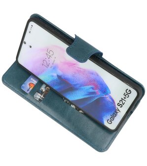 Portemonnee Wallet Case Hoesje voor Samsung Galaxy S21 Plus - Blauw