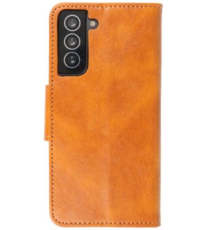 Portemonnee Wallet Case Hoesje voor Samsung Galaxy S21 Plus - Bruin