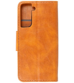 Portemonnee Wallet Case Hoesje voor Samsung Galaxy S21 Plus - Bruin