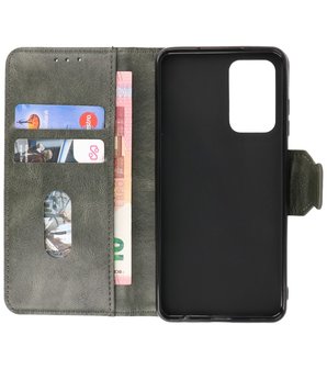 Portemonnee Wallet Case Hoesje voor Samsung Galaxy A72 / A72&nbsp;5G - Donker Groen