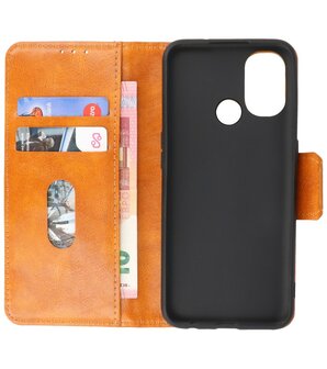 Portemonnee Wallet Case Hoesje voor OnePlus Nord N100 - Bruin