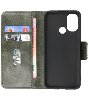 Portemonnee Wallet Case Hoesje voor OnePlus Nord N100 - Donker Groen