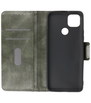 Portemonnee Wallet Case Hoesje voor Motorola Moto G9 Power (2020) - Donker Groen