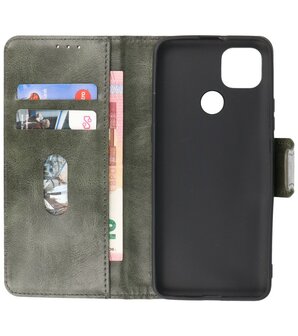 Portemonnee Wallet Case Hoesje voor Motorola Moto G9 Power (2020) - Donker Groen