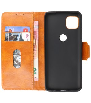 Portemonnee Wallet Case Hoesje voor Motorola Moto G 5G - Bruin