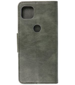 Portemonnee Wallet Case Hoesje voor Motorola Moto G 5G - Donker Groen