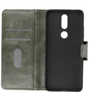 Portemonnee Wallet Case Hoesje voor Nokia 2.4 - Donker Groen