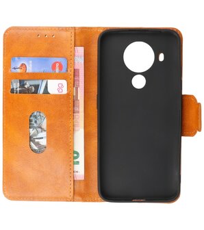 Portemonnee Wallet Case Hoesje voor Nokia 5.4 - Bruin