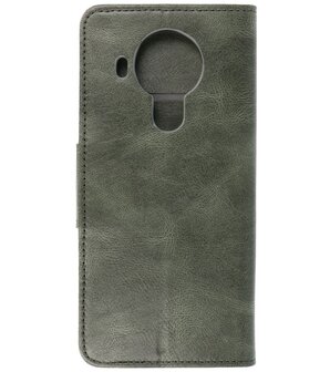 Portemonnee Wallet Case Hoesje voor Nokia 5.4 - Donker Groen