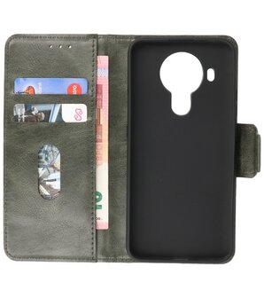 Portemonnee Wallet Case Hoesje voor Nokia 5.4 - Donker Groen