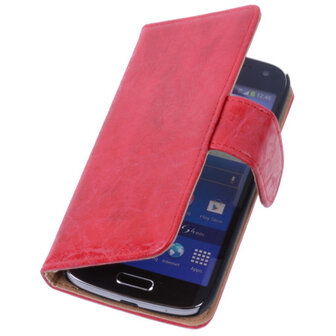 Bestcases Vintage Rood Book Cover Hoesje voor Samsung Galaxy S4 Mini i9190